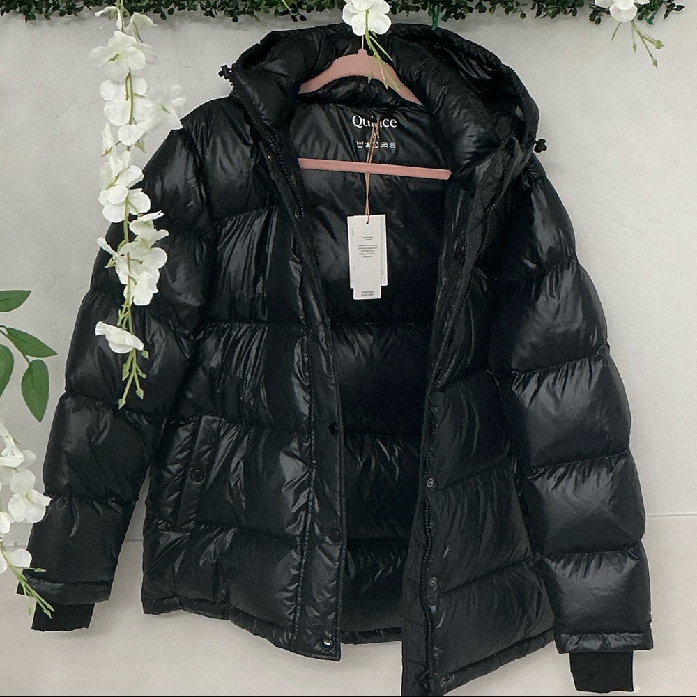 Quince Women's Sleek Black Puffer Coat